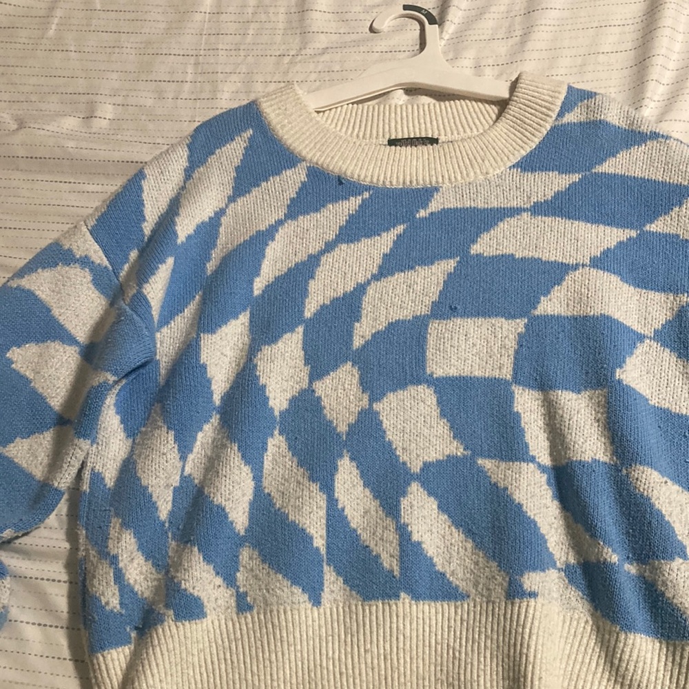 Wild Fable Target Brand checkered blue sweater size L large